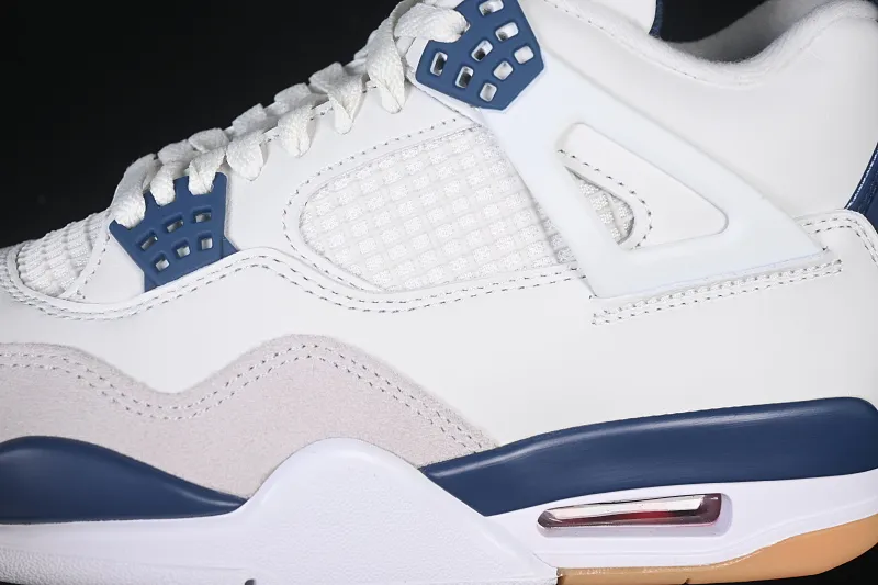 All categories Air Jordan Jordan series basketball shoes Air Jordan 4 LJR version Nike SB x Air Jordan 4 "Navy" AJ4 Joe 4 joint white and blue DR5415-100